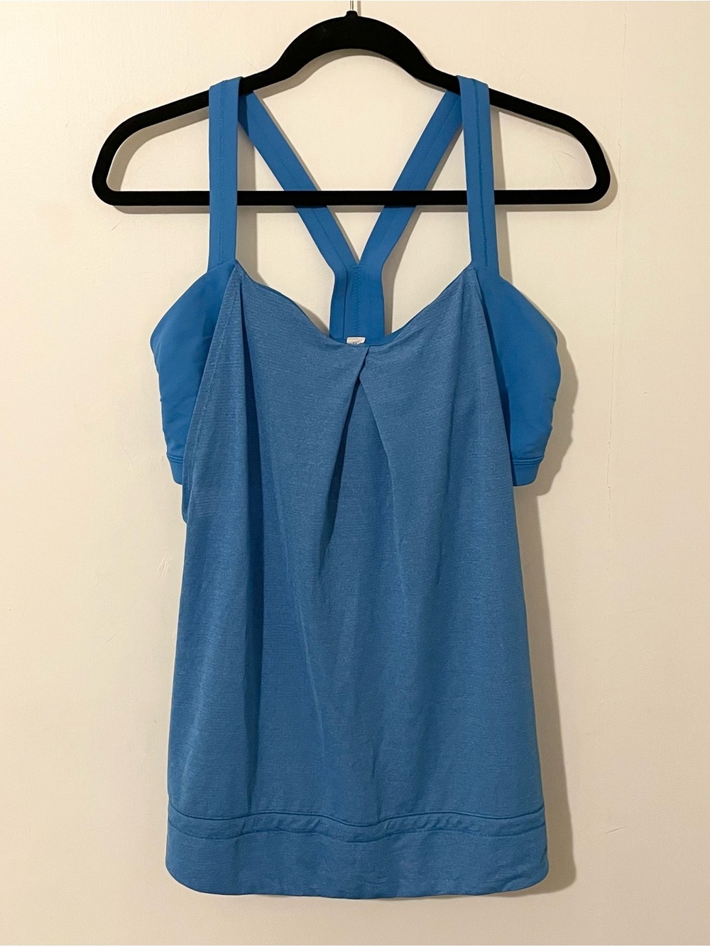 Lululemon Rest Less Tank Top With Built In Bra Heathered Cornflower Blue Size 12